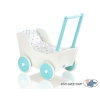 Doll pram White with Turquoise Bedding Set White with Blue and Gray Stars
