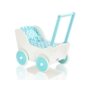 Doll pram White with Turquoise Turquoise with Big White Dots Bedding Set