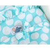 Doll pram White with Turquoise Turquoise with Big White Dots Bedding Set
