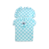 Doll pram White with Turquoise Turquoise with Big White Dots Bedding Set