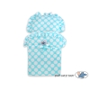 Doll pram White with Turquoise Turquoise with Big White Dots Bedding Set