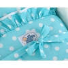 Doll pram White with Turquoise Turquoise with White Dots Bedding Set