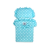 Doll pram White with Turquoise Turquoise with White Dots Bedding Set