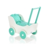 Doll pram Wood White with Mint -621