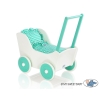 Doll pram Wood White with Mint -621