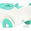 Doll pram Wood White with Mint -621