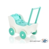 Doll pram Wood White with Mint -717