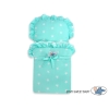 Doll pram Wood White with Mint -717