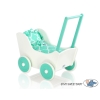 Doll pram Wood White with Mint -724