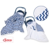 Double-sidead car seat blanket- Chevron dark blue