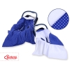 Double-sidead car seat blanket- White dots on navy blue