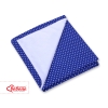 Double-sidead car seat blanket- White dots on navy blue