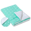 Double-sided baby blanket minky- Mint stars