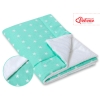 Double-sided baby blanket minky- Mint stars