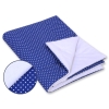 Double-sided baby blanket minky- Navy blue with white polka dots
