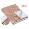 Double-sided baby blanket minky- White dots on brown