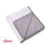 Double-sided baby blanket minky with pompoms - mini gray stars