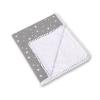 Double-sided baby blanket minky with pompoms - mini stars white