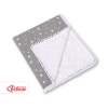 Double-sided baby blanket minky with pompoms - mini stars white