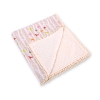 Double-sided baby blanket minky with pompons - beige tree