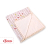 Double-sided baby blanket minky with pompons - beige tree