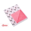 Double-sided baby blanket minky with pompons - doggies white