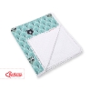 Double-sided baby blanket minky with pompons - mint forest