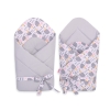 Double-sided baby nest with bow - hedgehogs Gray