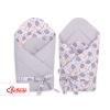 Double-sided baby nest with bow - hedgehogs Gray