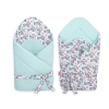 Double-sided baby nest with bow - rocking horses