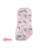 Double-sided Baby Pram Liner Pad Cushion  - peony flower pink/pink