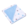 Double-sided Baby Wrap car seat blanket - gray-blau stars