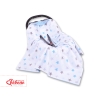 Double-sided Baby Wrap car seat blanket - gray-blau stars