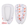 Double-sided Babynest- funny elephants/gray