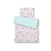 Double-sided bedding set 2-pcs- foxes beige/mint