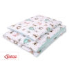 Double-sided bedding set 2-pcs- foxes beige/mint