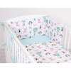 Double-sided bedding set 2-pcs- foxes beige/mint