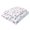 Double-sided bedding set 2-pcs- foxes beige/mint