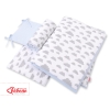 Double-sided bedding set 3-pcs - clouds gray/blue