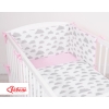 Double-sided bedding set 3-pcs - clouds gray/pink