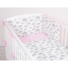 Double-sided bedding set 3-pcs - clouds gray/pink
