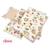 Double-sided bedding set 3-pcs - sloths beige/beige