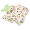 Double-sided bedding set 3-pcs - sloths beige/green