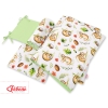 Double-sided bedding set 3-pcs - sloths beige/green