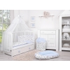 Double-sided bedding set 5-pcs with mosquito-net - clouds gray/blau