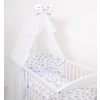 Double-sided bedding set 5-pcs with mosquito-net - clouds gray/blau