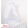 Double-sided bedding set 5-pcs with mosquito-net - clouds gray/blau