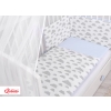 Double-sided bedding set 5-pcs with mosquito-net - clouds gray/blau