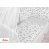Double-sided bedding set 5-pcs with mosquito-net - clouds gray/gray
