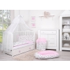 Double-sided bedding set 5-pcs with mosquito-net - clouds gray/pink